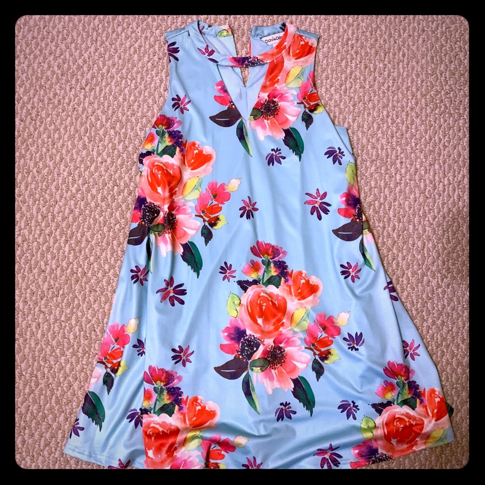 Mint Floral Dress